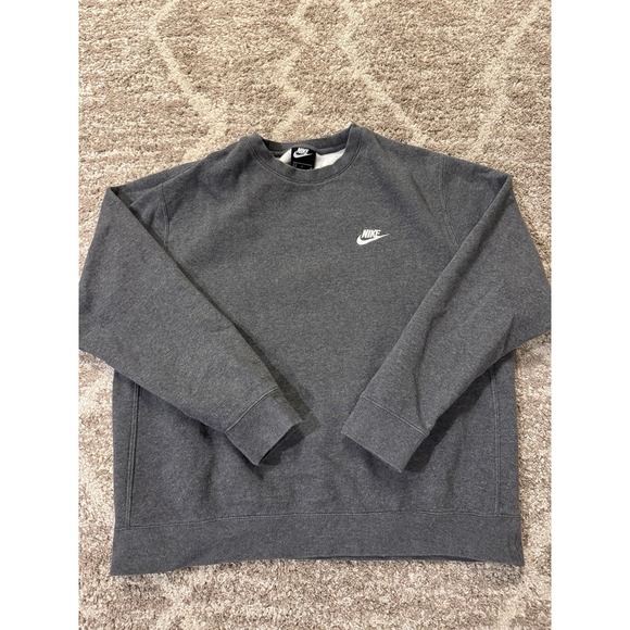 Men's Size Large Nike Sportswear Pullover Crewneck Sweatshirt Gray Used Clean - Picture 1 of 5